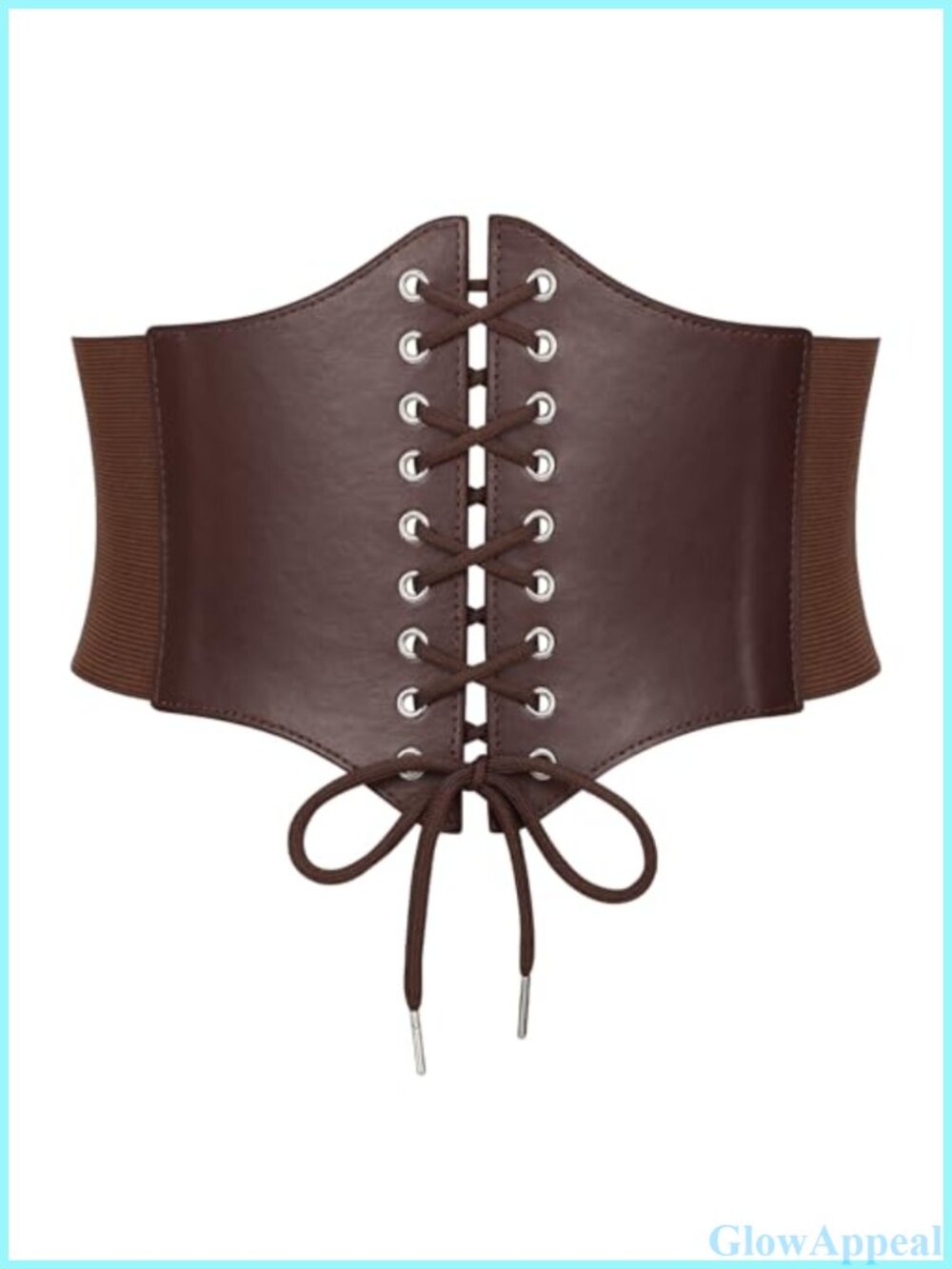 Wide Corset Belt PU Leather Lace-Up Renaissance Elastic Waist Belt Costume